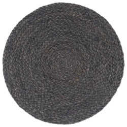 vidaXL Tischsets 6 Stk. Uni Dunkelgrau 38 cm Rund Jute