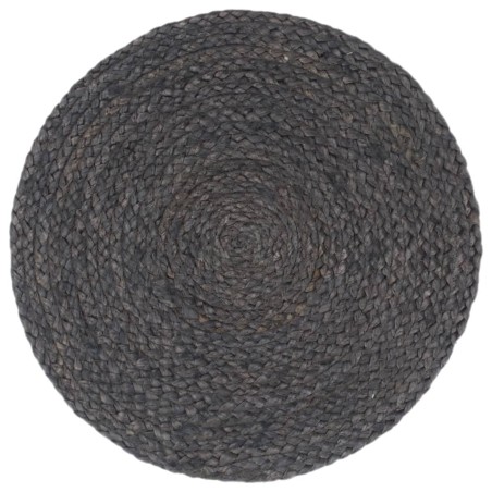 vidaXL Tischsets 6 Stk. Uni Dunkelgrau 38 cm Rund Jute
