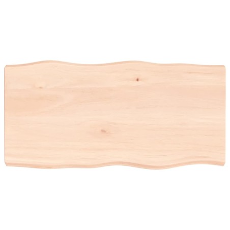 vidaXL Tischplatte 100x50x6 cm Massivholz Eiche Unbehandelt Baumkante