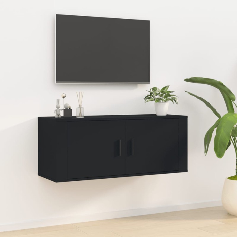 vidaXL TV-Wandschrank Schwarz 100x34,5x40 cm vidaXL TV-Wandschrank Schwarz 100x34,5x40 cm