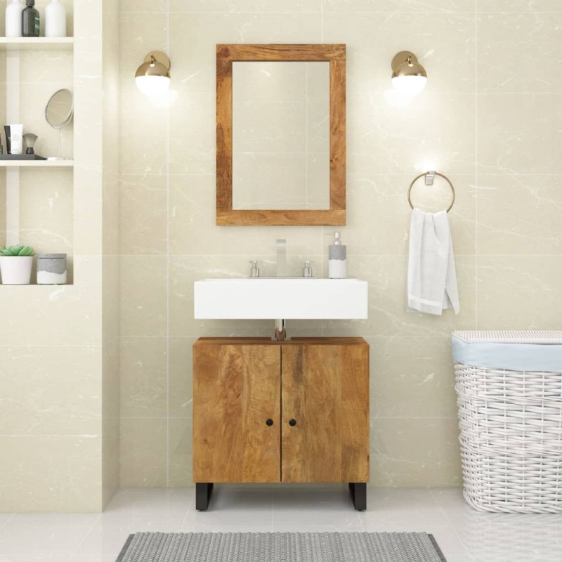 vidaXL Waschbeckenunterschrank Massivholz Mango und Holzwerkstoff vidaXL Waschbeckenunterschrank Massivholz Mango und Holzwerkstoff