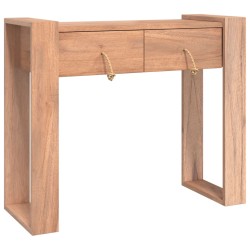 vidaXL Konsolentisch 90x35x75 cm Teak Massivholz