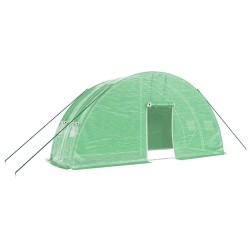 vidaXL Gewächshaus mit Stahlrahmen Grün 12 m² 6x2x2,85 m