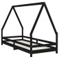 vidaXL Kinderbett Schwarz 80x200 cm Massivholz Kiefer vidaXL Kinderbett Schwarz 80x200 cm Massivholz Kiefer