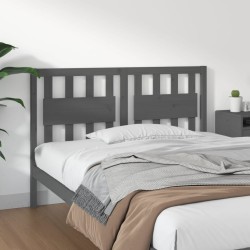 vidaXL Kopfteil Grau 125,5x4x100 cm Massivholz Kiefer