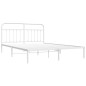 vidaXL Bettgestell mit Kopfteil Metall Weiß 180x200 cm vidaXL Bettgestell mit Kopfteil Metall Weiß 180x200 cm
