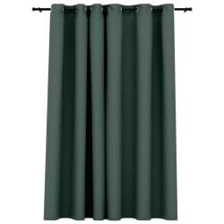 vidaXL Verdunkelungsvorhang mit Ösen Leinenoptik Grün 290x245 cm