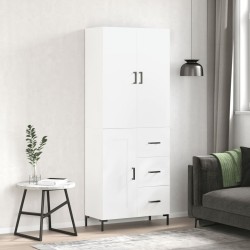 Highboard Weiß 69,5x34x180 cm Holzwerkstoff