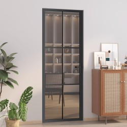 vidaXL Innentür 76x201,5 cm Schwarz ESG-Glas und Aluminium
