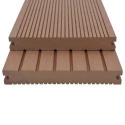 vidaXL WPC Massive Terrassendielen mit Zubehör 10 m² 2,2 m Hellbraun 