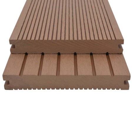vidaXL WPC Massive Terrassendielen mit Zubehör 10 m² 2,2 m Hellbraun 