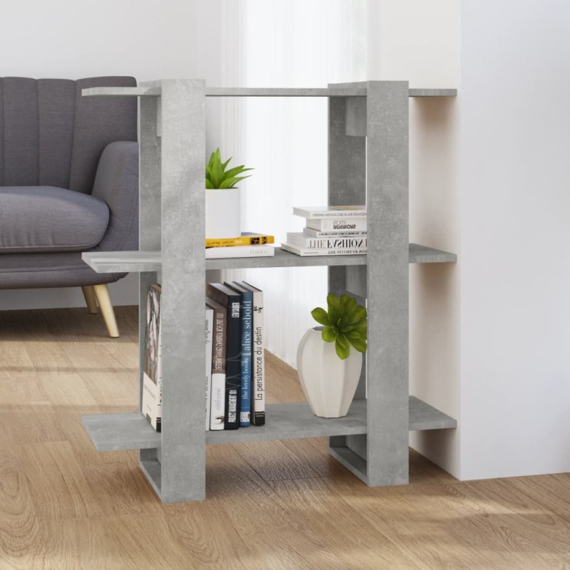 vidaXL Bücherregal/Raumteiler Betongrau 80x30x87 cm vidaXL Bücherregal/Raumteiler Betongrau 80x30x87 cm