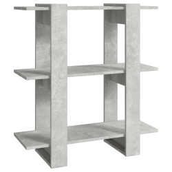 vidaXL Bücherregal/Raumteiler Betongrau 80x30x87 cm