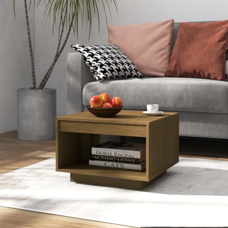 vidaXL Couchtisch Honigbraun 50x50x33,5 cm Kiefer Massivholz vidaXL Couchtisch Honigbraun 50x50x33,5 cm Kiefer Massivholz