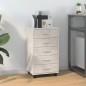 vidaXL Schubladenschrank mit Rollen Betongrau Holzwerkstoff vidaXL Schubladenschrank mit Rollen Betongrau Holzwerkstoff
