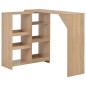 vidaXL Bartisch mit Beweglichem Regal Eichenbraun 138x39x110 cm vidaXL Bartisch mit Beweglichem Regal Eichenbraun 138x39x110 cm