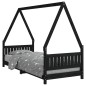 vidaXL Kinderbett Schwarz 80x200 cm Massivholz Kiefer vidaXL Kinderbett Schwarz 80x200 cm Massivholz Kiefer
