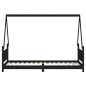 vidaXL Kinderbett Schwarz 80x200 cm Massivholz Kiefer vidaXL Kinderbett Schwarz 80x200 cm Massivholz Kiefer