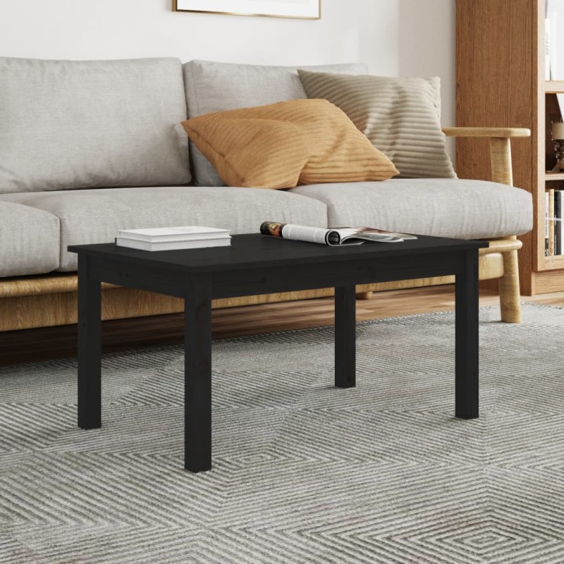 vidaXL Couchtisch Schwarz 80x50x40 cm Massivholz Kiefer vidaXL Couchtisch Schwarz 80x50x40 cm Massivholz Kiefer
