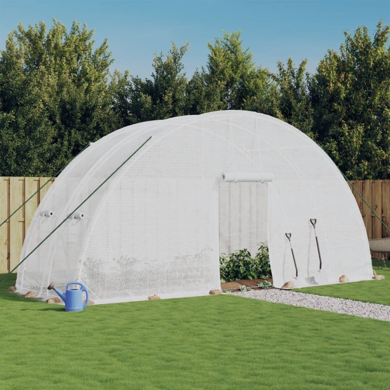 vidaXL Gewächshaus mit Stahlrahmen Weiß 12 m² 6x2x2,85 m vidaXL Gewächshaus mit Stahlrahmen Weiß 12 m² 6x2x2,85 m