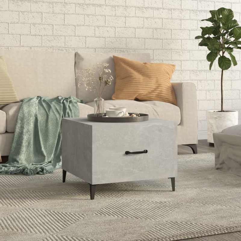 vidaXL Couchtisch mit Metallbeinen Betongrau 50x50x40 cm vidaXL Couchtisch mit Metallbeinen Betongrau 50x50x40 cm
