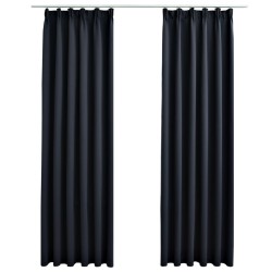 vidaXL Verdunkelungsvorhänge mit Haken 2 Stk. Anthrazit 140x225cm