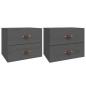 vidaXL Wand-Nachttische 2 Stk. Grau 50x36x40 cm vidaXL Wand-Nachttische 2 Stk. Grau 50x36x40 cm