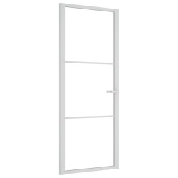 vidaXL Innentür 83x201,5 cm Weiß ESG-Glas und Aluminium