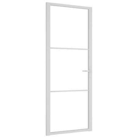 vidaXL Innentür 83x201,5 cm Weiß ESG-Glas und Aluminium