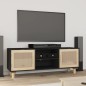 vidaXL TV-Schrank Schwarz 105x30x40 cm Massivholz Kiefer Natur-Rattan vidaXL TV-Schrank Schwarz 105x30x40 cm Massivholz Kiefer Natur-Rattan