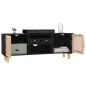 vidaXL TV-Schrank Schwarz 105x30x40 cm Massivholz Kiefer Natur-Rattan vidaXL TV-Schrank Schwarz 105x30x40 cm Massivholz Kiefer Natur-Rattan