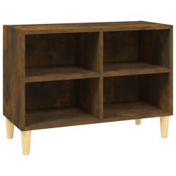 vidaXL TV-Schrank mit Massivholz-Beinen Räuchereiche 69,5x30x50 cm