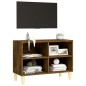 vidaXL TV-Schrank mit Massivholz-Beinen Räuchereiche 69,5x30x50 cm vidaXL TV-Schrank mit Massivholz-Beinen Räuchereiche 69,5x30x50 cm