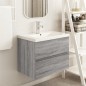 vidaXL Waschbeckenschrank Grau Sonoma 60x38,5x45 cm Holzwerkstoff vidaXL Waschbeckenschrank Grau Sonoma 60x38,5x45 cm Holzwerkstoff