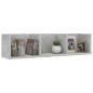 vidaXL CD-Wandregal Betongrau 75x18x18 cm Holzwerkstoff vidaXL CD-Wandregal Betongrau 75x18x18 cm Holzwerkstoff