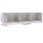 vidaXL CD-Wandregal Betongrau 75x18x18 cm Holzwerkstoff vidaXL CD-Wandregal Betongrau 75x18x18 cm Holzwerkstoff