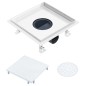 vidaXL Duschablauf 2-in-1 Flacher und Flieseneinsatz-Deckel 23x23 cm vidaXL Duschablauf 2-in-1 Flacher und Flieseneinsatz-Deckel 23x23 cm