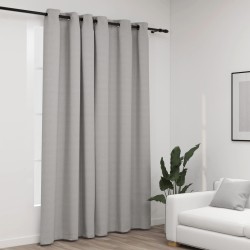 vidaXL Verdunkelungsvorhang mit Ösen Leinenoptik Grau 290x245 cm