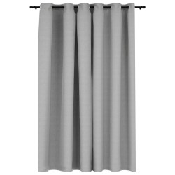 vidaXL Verdunkelungsvorhang mit Ösen Leinenoptik Grau 290x245 cm