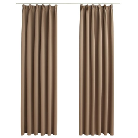 vidaXL Verdunkelungsvorhänge mit Haken 2 Stk. Taupe 140x245cm