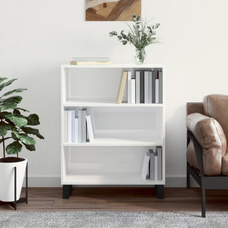 vidaXL Regalschrank Hochglanz-Weiß 69,5x32,5x90 cm Holzwerkstoff