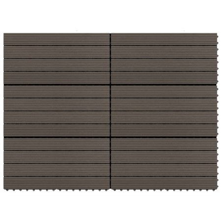 vidaXL Terrassenfliesen 6 Stk. WPC 60x30 cm 1,08 m² Dunkelbraun  