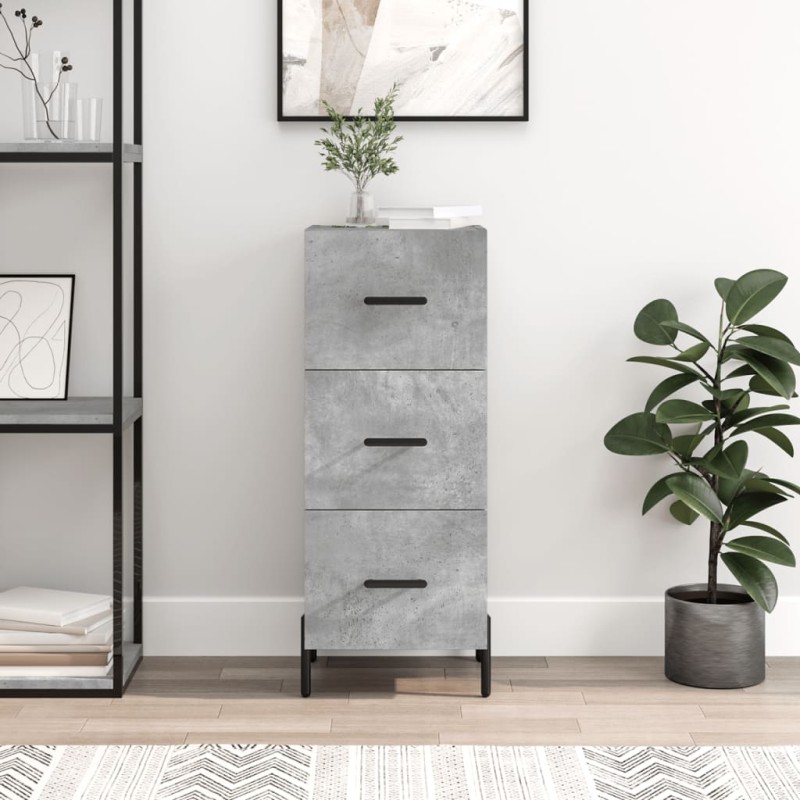 vidaXL Sideboard Betongrau 34,5x34x90 cm Holzwerkstoff vidaXL Sideboard Betongrau 34,5x34x90 cm Holzwerkstoff