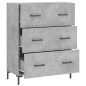 vidaXL Sideboard Betongrau 69,5x34x90 cm Holzwerkstoff vidaXL Sideboard Betongrau 69,5x34x90 cm Holzwerkstoff