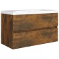 vidaXL Waschbeckenschrank Räuchereiche 80x38,5x45 cm Holzwerkstoff vidaXL Waschbeckenschrank Räuchereiche 80x38,5x45 cm Holzwerkstoff