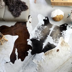 vidaXL Teppich Echtes Kuhfell Schwarz und Weiß 150×170 cm