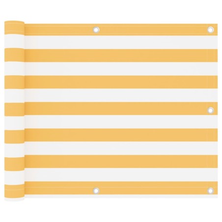 vidaXL Balkon-Sichtschutz Weiß und Gelb 75x600 cm Oxford-Gewebe