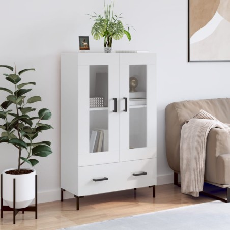 vidaXL Highboard Hochglanz-Weiß 69,5x31x115 cm Holzwerkstoff
