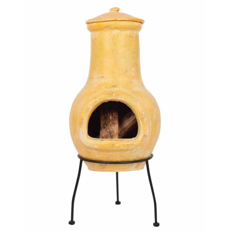 RedFire Gartenkamin Tampico Gelb 31x31x68 cm Ton