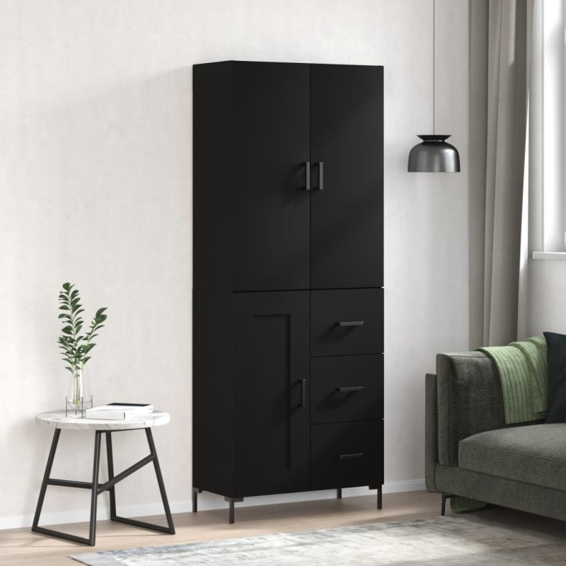 vidaXL Highboard Schwarz 69,5x34x180 cm Holzwerkstoff vidaXL Highboard Schwarz 69,5x34x180 cm Holzwerkstoff
